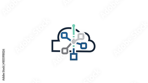 Cloud Computing Network Data Connection Concept.