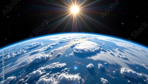 Bright Satellite View Earth with Hopeful Environmental Focus