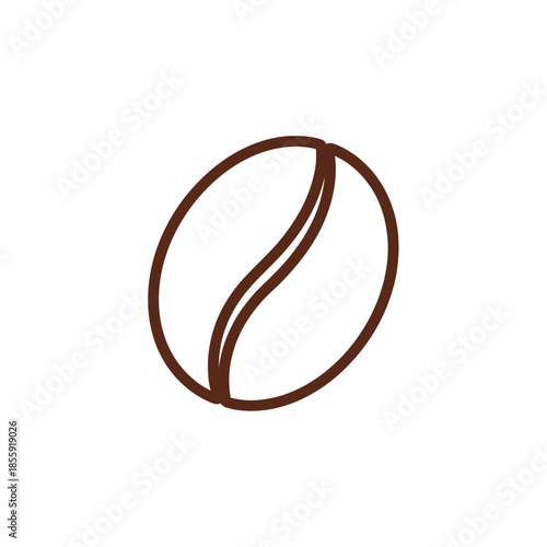 Minimalist Line Drawing of a Coffee Bean Illustration for Coffee Lovers and Cafe Design