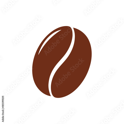 Minimalist Illustration of a Coffee Bean with a Clean Design and Simple Lines