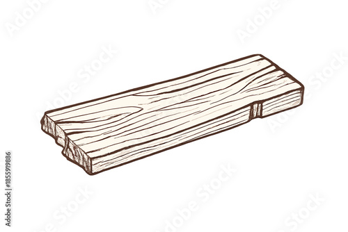 Rough Wooden Plank with Grain Texture