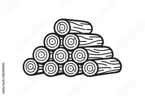 Pile of firewood logs illustration