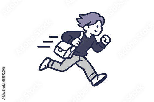 Wallpaper Mural Cartoon character running with a messenger bag Torontodigital.ca