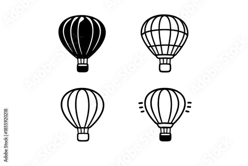 Four Hot Air Balloon Icons