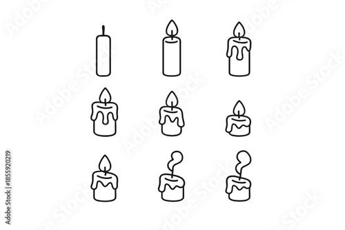 Candle Animation Sequence Icons