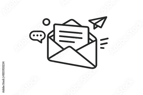 Email communication and messaging icons