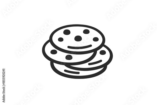 Stack of smiley face cookies icon