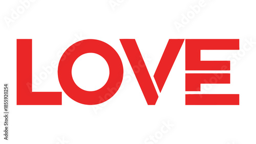 Symbol of Affection: A minimalist image, showcasing the word LOVE in striking red block letters, conveying a message of affection and passion. 