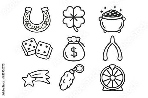 Collection of luck and gambling icons