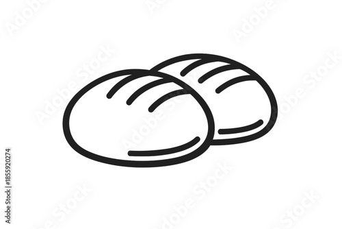 Two loaves of bread icon on a gray background