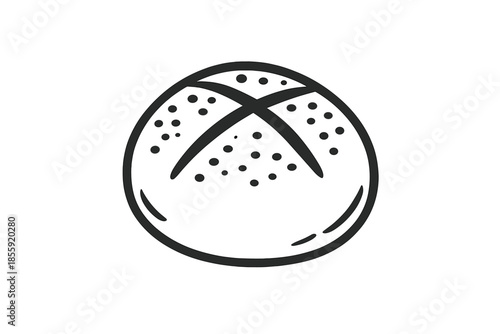 Stylized bread roll icon