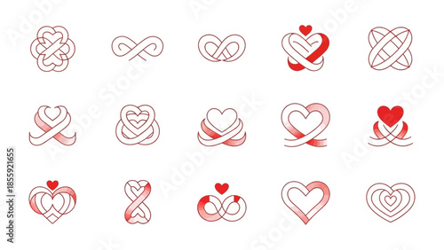 Love's Embrace: Collection of intertwined hearts, a visual poem of love and connection. Each heart whispers of affection and devotion.