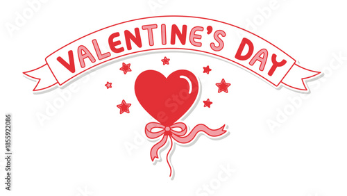 A Valentine's Day Greeting: Heart and stars form a loving message of Valentine's day.