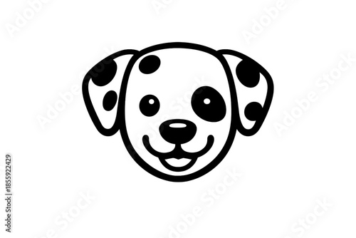 Cute cartoon dalmatian dog face