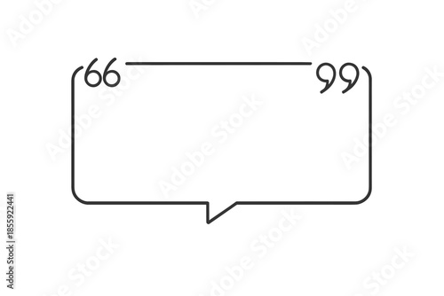 Speech bubble quote graphic on gray background