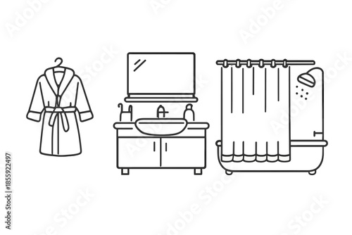 Minimalist Bathroom Line Art