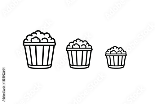 Three Popcorn Buckets of Different Sizes