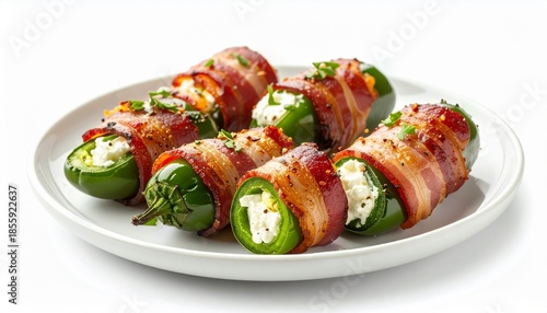 Grilled bacon wrapped jalapeno poppers filled with cream cheese