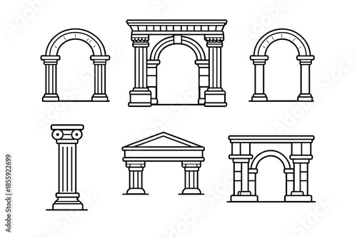 Collection of classical architectural elements