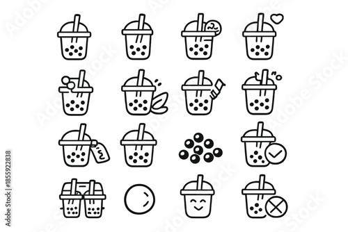 Bubble Tea Icon Set