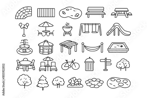 Park and outdoor leisure icons