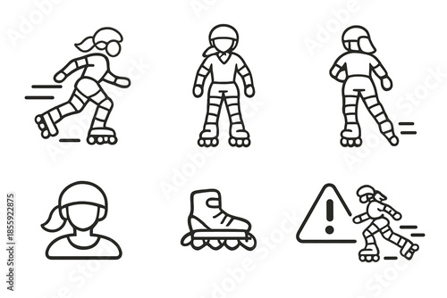 Inline Skating Icons Set