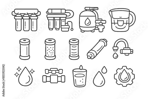 Water filtration icons