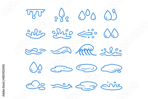 Water icons and symbols