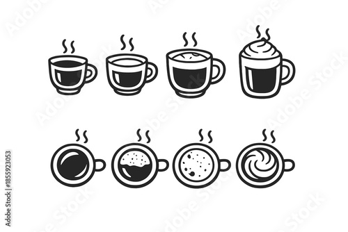 Collection of Hot Coffee Cups