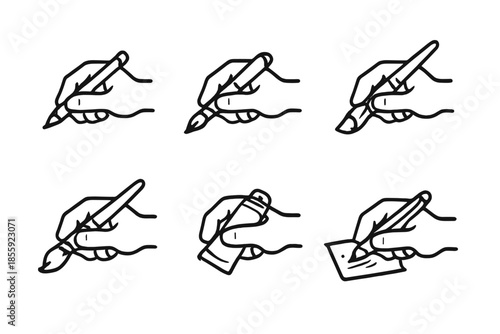 Hand Drawing with Pencil, Brush, and Pen Icons