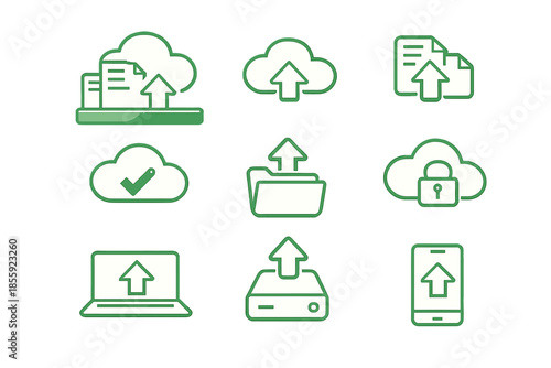 Cloud Upload Icons Collection