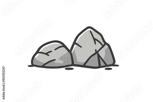 Cartoon rocks on gray background