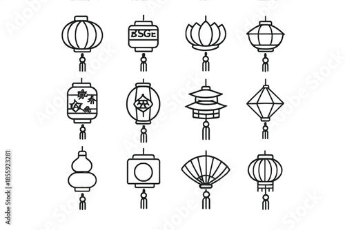 Collection of Lunar New Year Lantern Icons