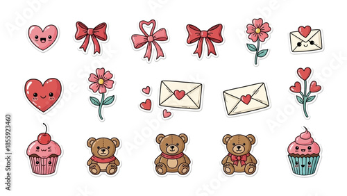 Cute Valentine's Day Stickers: A collection of cheerful and delightful stickers, each radiating charm and conveying the heartfelt sentiments of love and affection.