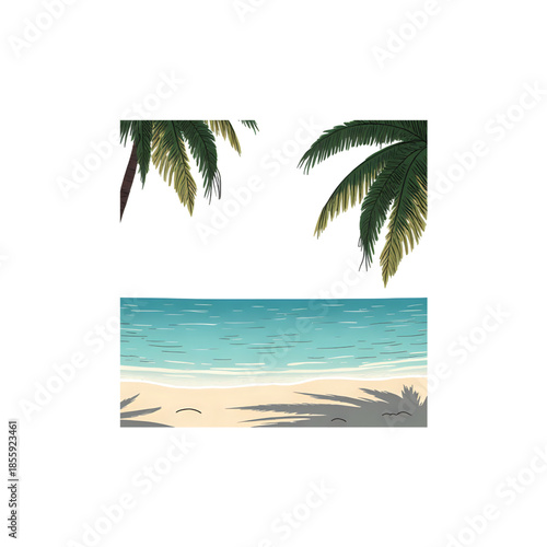 tropical beach with palm trees