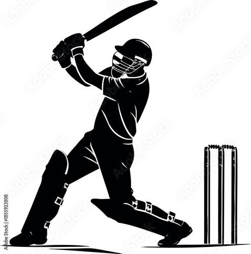 batsman playing cricket shot dynamic movement