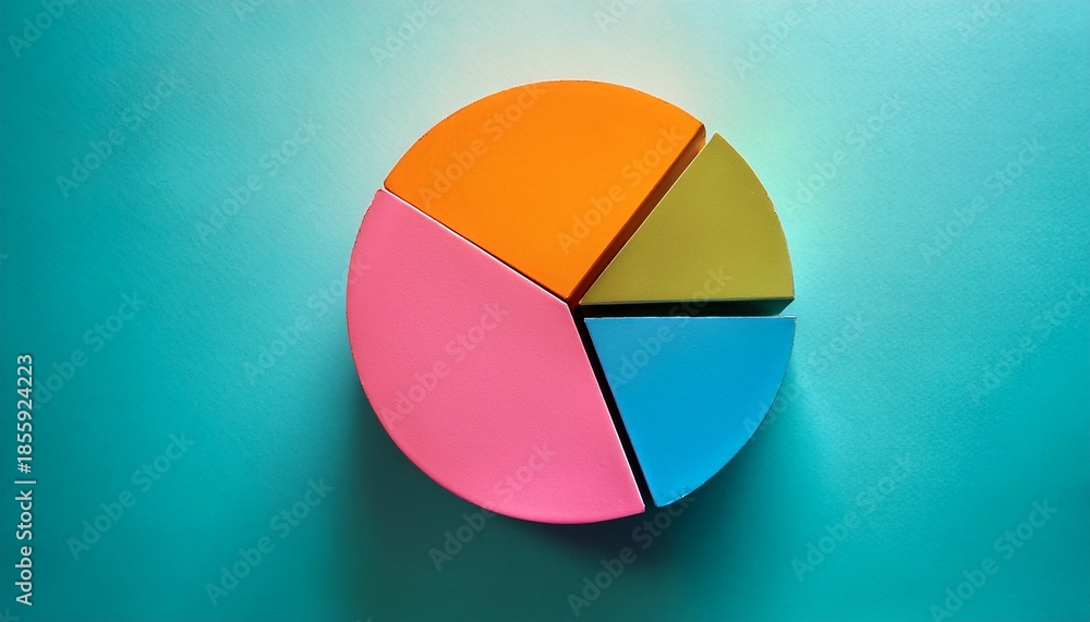 Fototapeta premium minimal background with a colorful and creative pie chart