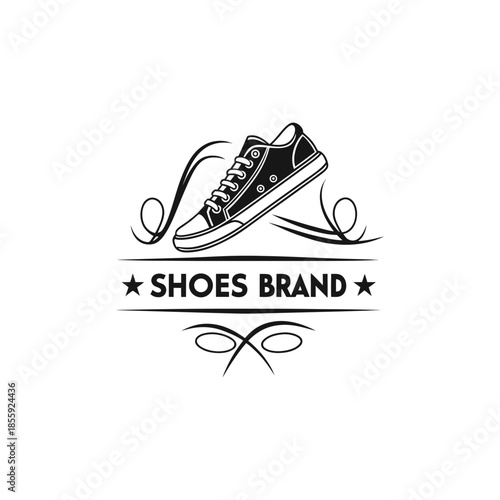creative modern shoe logo featuring dynamic footwear illustrations, clean minimal vector logos suitable for shoe brands, fashion labels, and apparel business