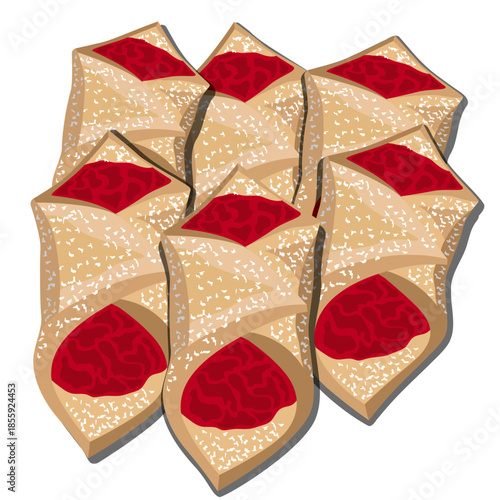 bow tie cookies vector drawing.