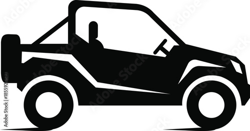 Off road utility vehicle icon in black silhouette style