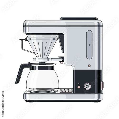 Modern drip coffee maker illustration showcasing elegance and precision in brewing experience
