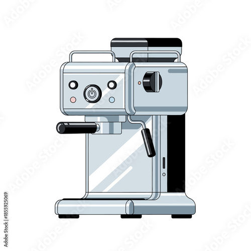 Modern espresso machine vector illustration for coffee enthusiasts and kitchen decor