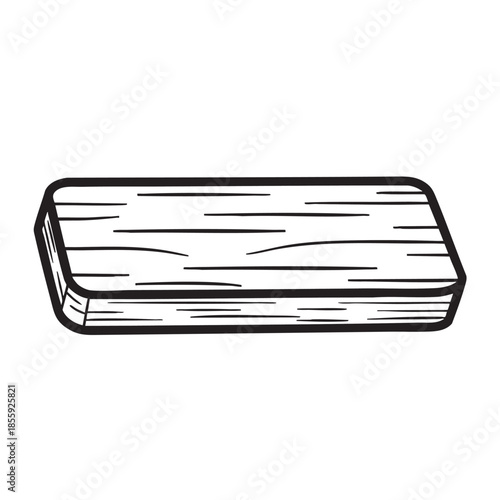 Handdrawn wooden plank isolated with clean edges