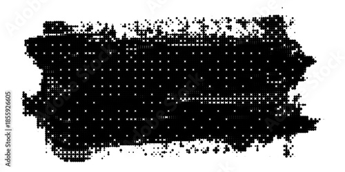 halftone dither black paint  frame