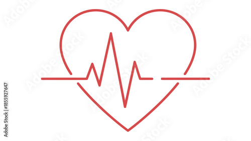 Vital Heartbeat: a graphic symbol of the heart, intertwined with a rhythmic pulse, signifies life's very essence.