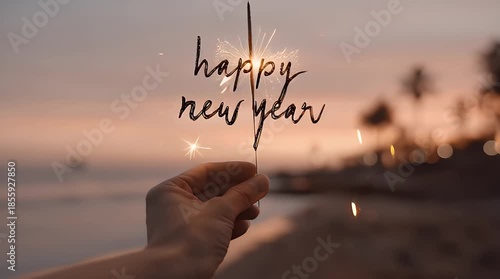 Happy New Year Sparkler Celebration