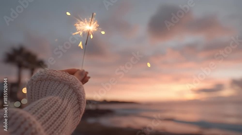 Happy New Year Sparkler Celebration