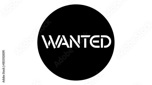 Wanted search notice white and black icon 