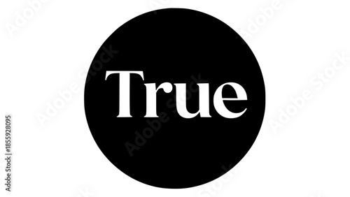 Information is true white and black icon 