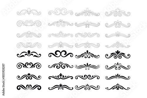 Decorative vintage scroll flourishes and ornamental dividers